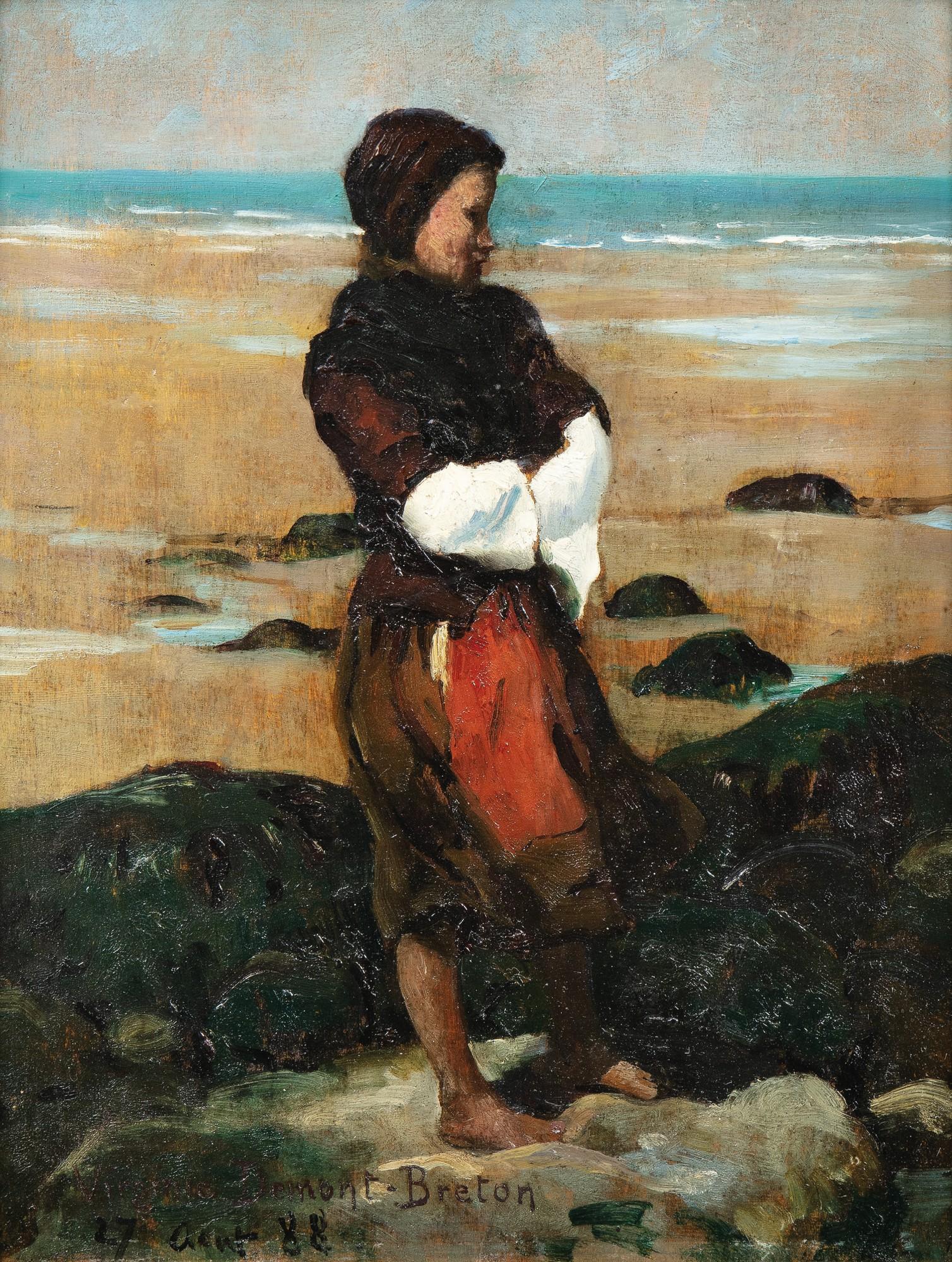 Virginie Demont-Breton - Breton Woman On The Beach