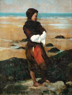 Virginie Demont-Breton - Breton Woman On The Beach