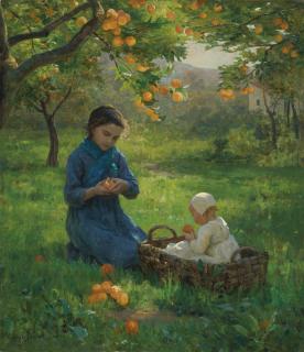 Virginie Demont-Breton - French under The Orange Tree