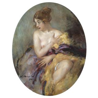 Vitaly Gavrilovich Tikhov - Nude With Shawl