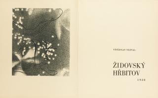 Vítězslav Nezval - Czech Idovský Hřbitov. Prague: Odeon, 1928