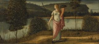 Vittore Carpaccio - Allegorical Figure Of A Woman In A Landscape Holding A Spear And A Cornucopia, Possibly An Allegory Of Virtue