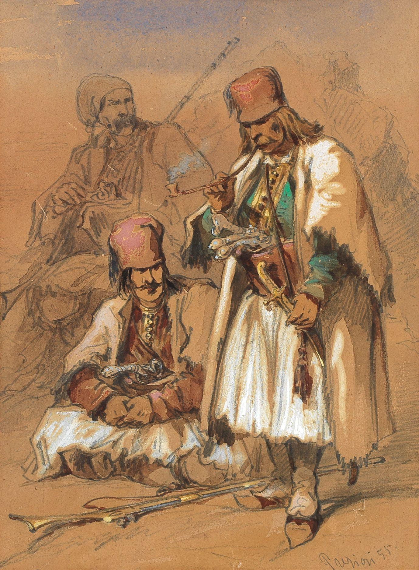 Vittorio Amadeo Preziosi - Men in Arvanite costume