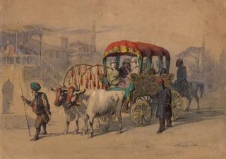 Vittorio Amadeo Preziosi - Turkish women on an outing in an araba