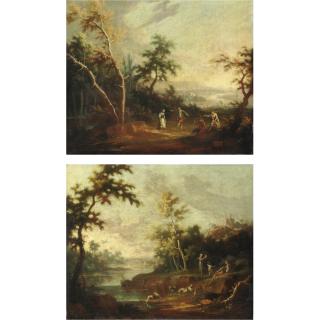 Vittorio Amedeo Cignaroli - Paesaggi Fluviali Con Figure