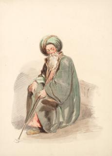 Vittorio Amedeo Preziosi - A Seated Man With Pipe