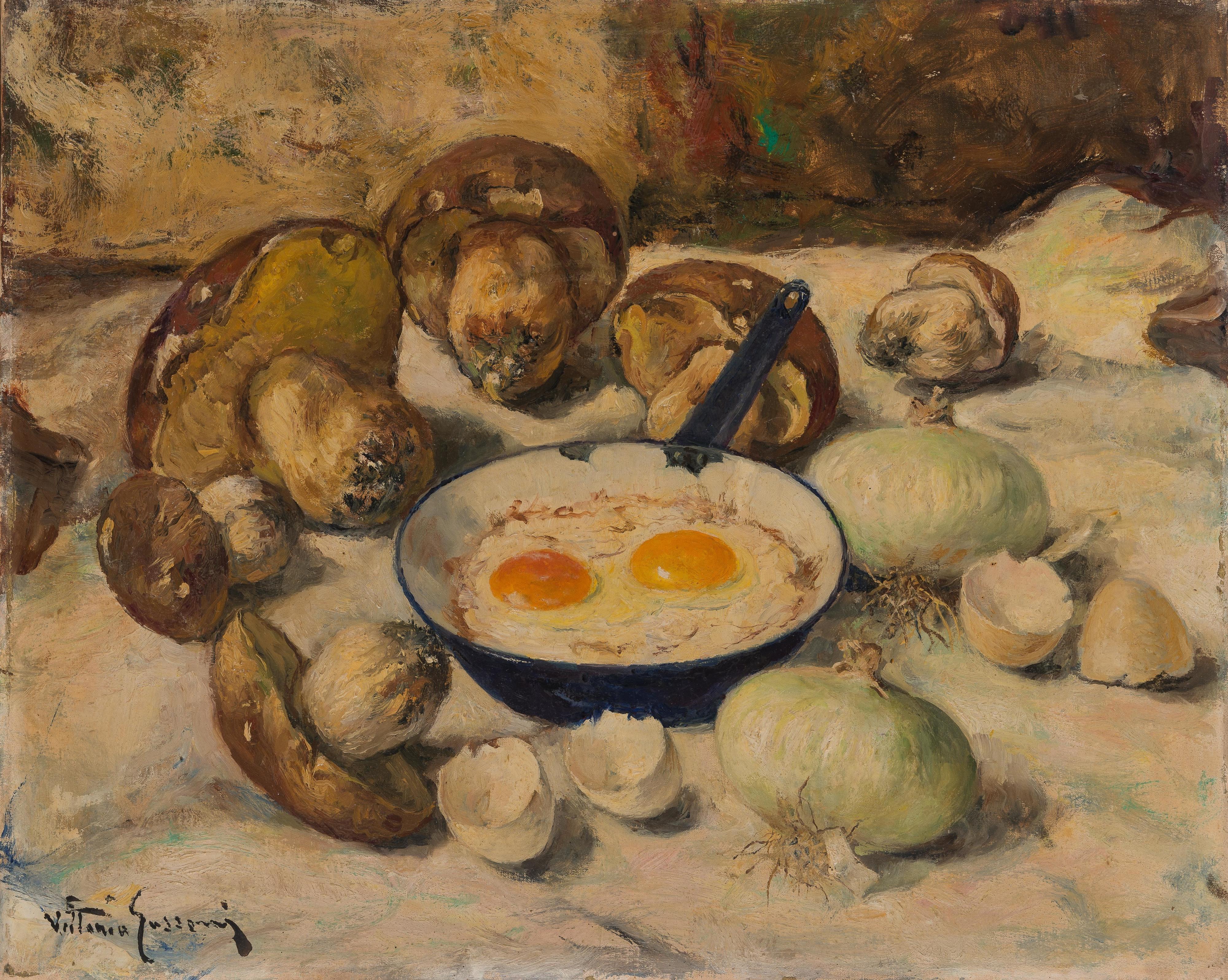 Vittorio Gussoni - Natura morta con funghi
