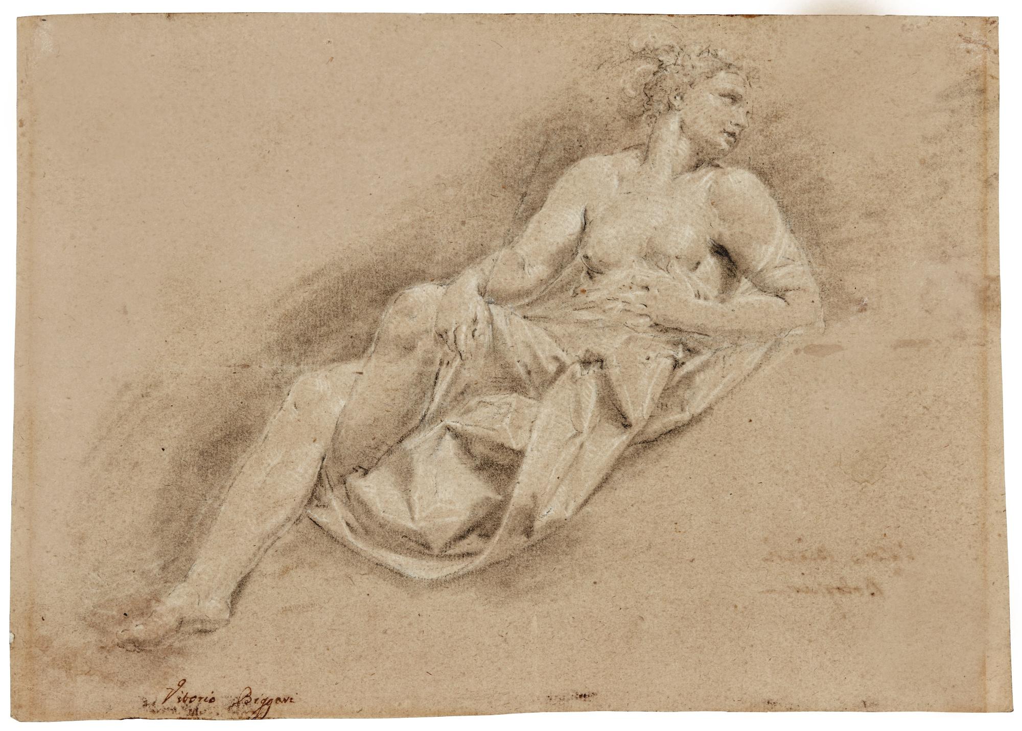 Vittorio Maria Bigari - Recto: Study Of A Reclining Female Figure Verso: Study Of A Standing Figure