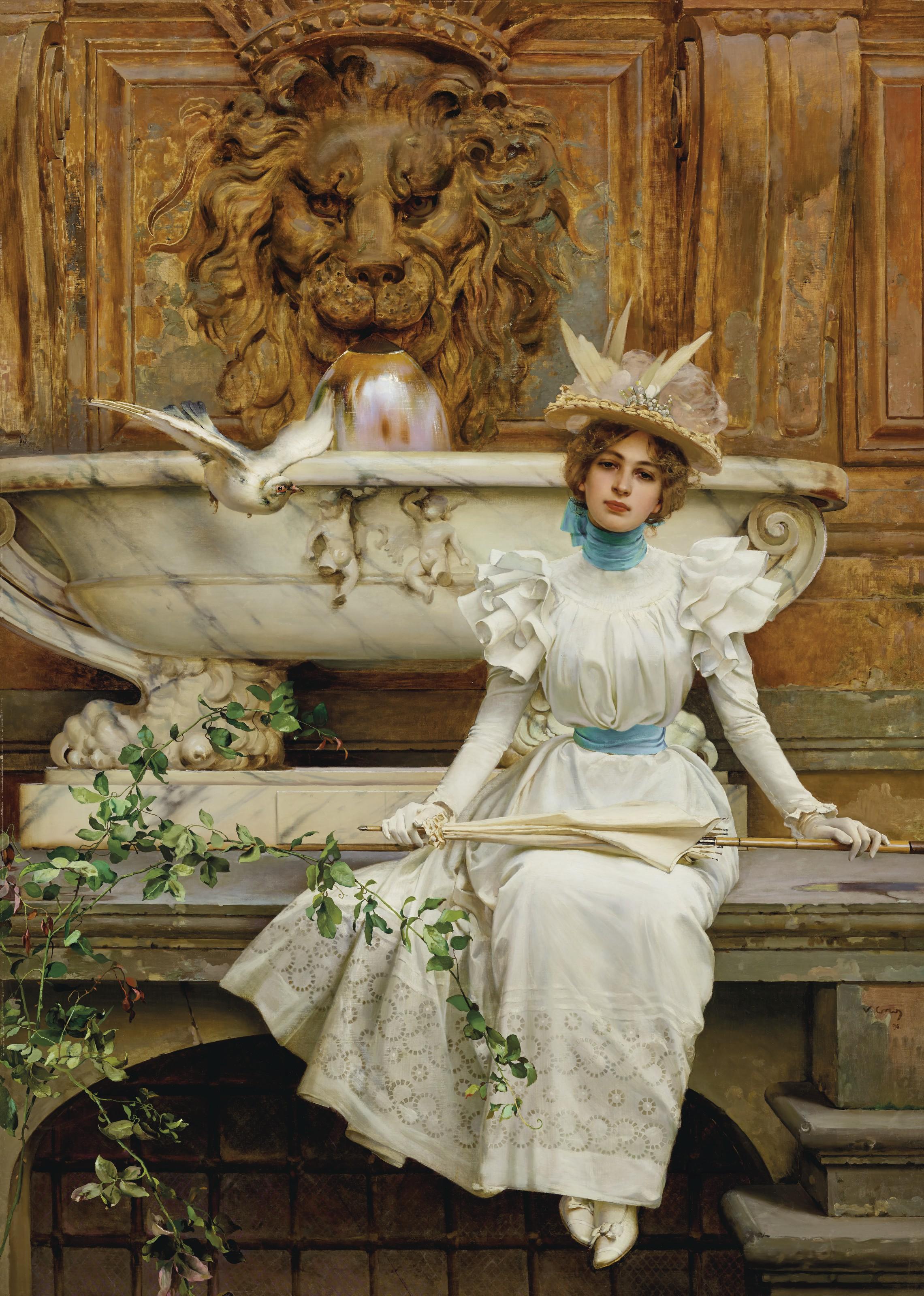 Vittorio Matteo Corcos - Alla fontana (Le due colombe)