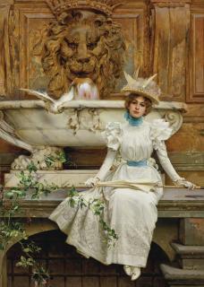 Vittorio Matteo Corcos - Alla fontana (Le due colombe)
