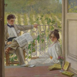 Vittorio Matteo Corcos - An Afternoon on the Porch