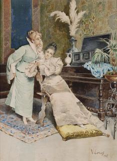 Vittorio Matteo Corcos - Chiacchere in salotto