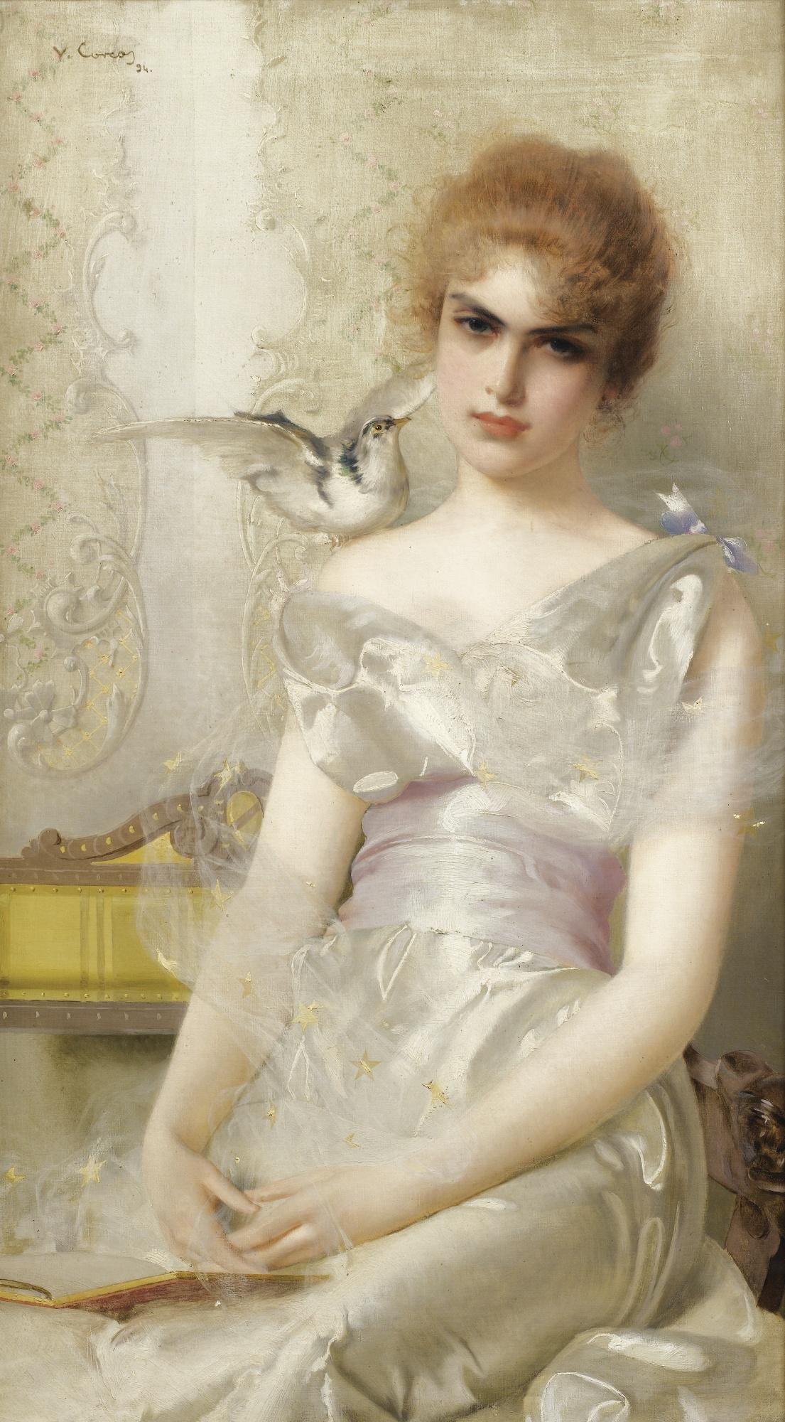 Vittorio Matteo Corcos - Portrait De Jeune Femme