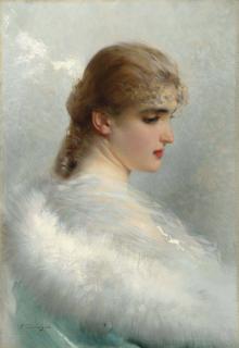 Vittorio Matteo Corcos - Portrait Of A Young Beauty