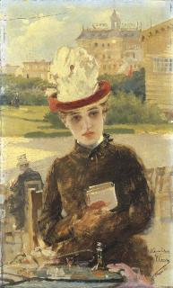 Vittorio Matteo Corcos - Signora a Dieppe, 1884