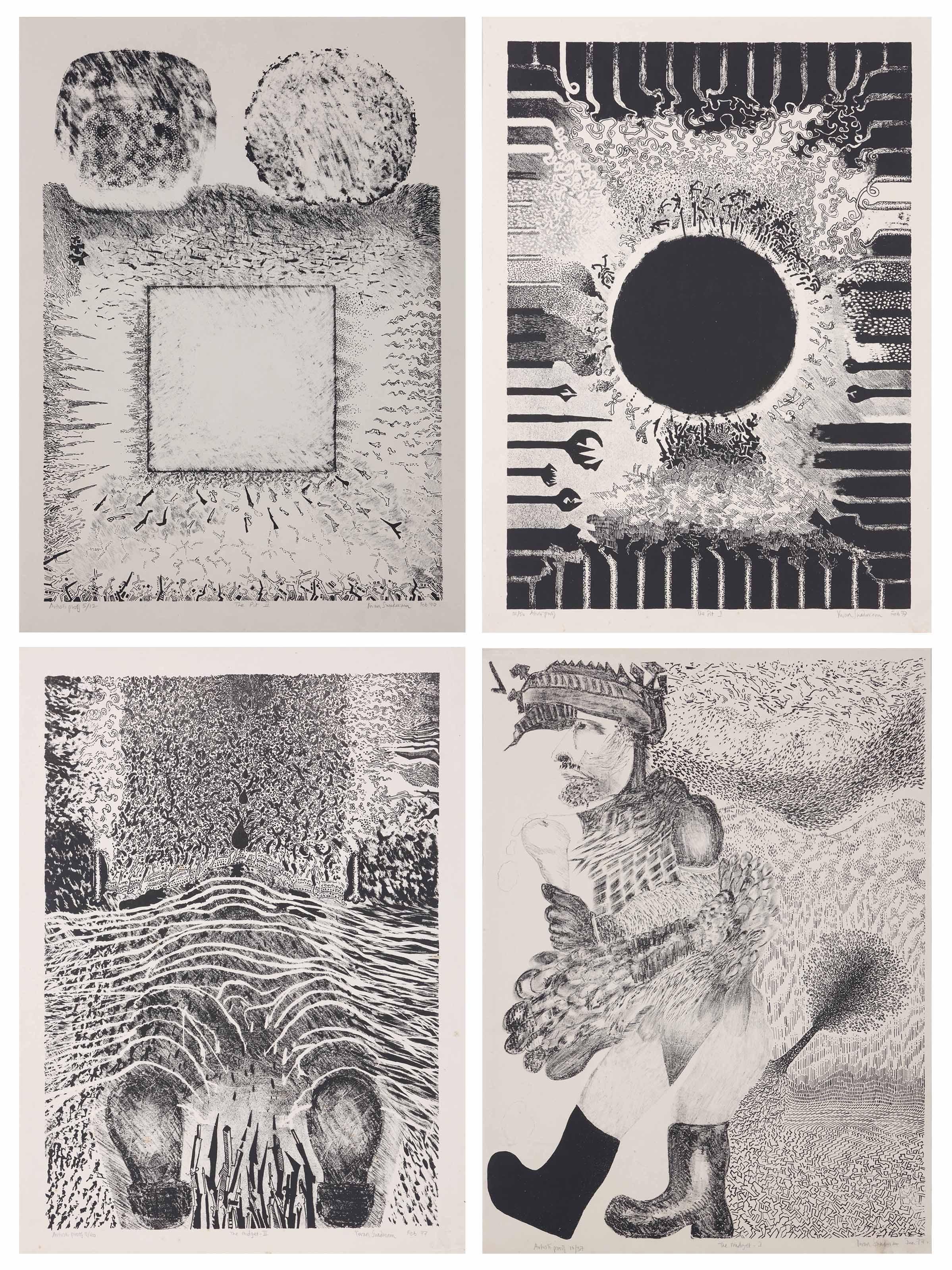 Vivan Sundaram - The Pit I and II; The Midget I and II