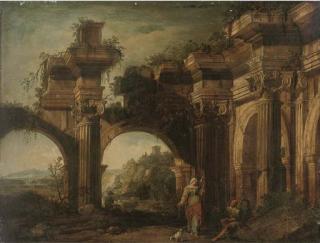 Viviano Codazzi - A Capriccio of Classical Ruins With Figures In The Foreground