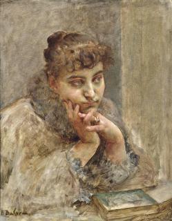 Vlacho Bukovac - A Pensive Moment