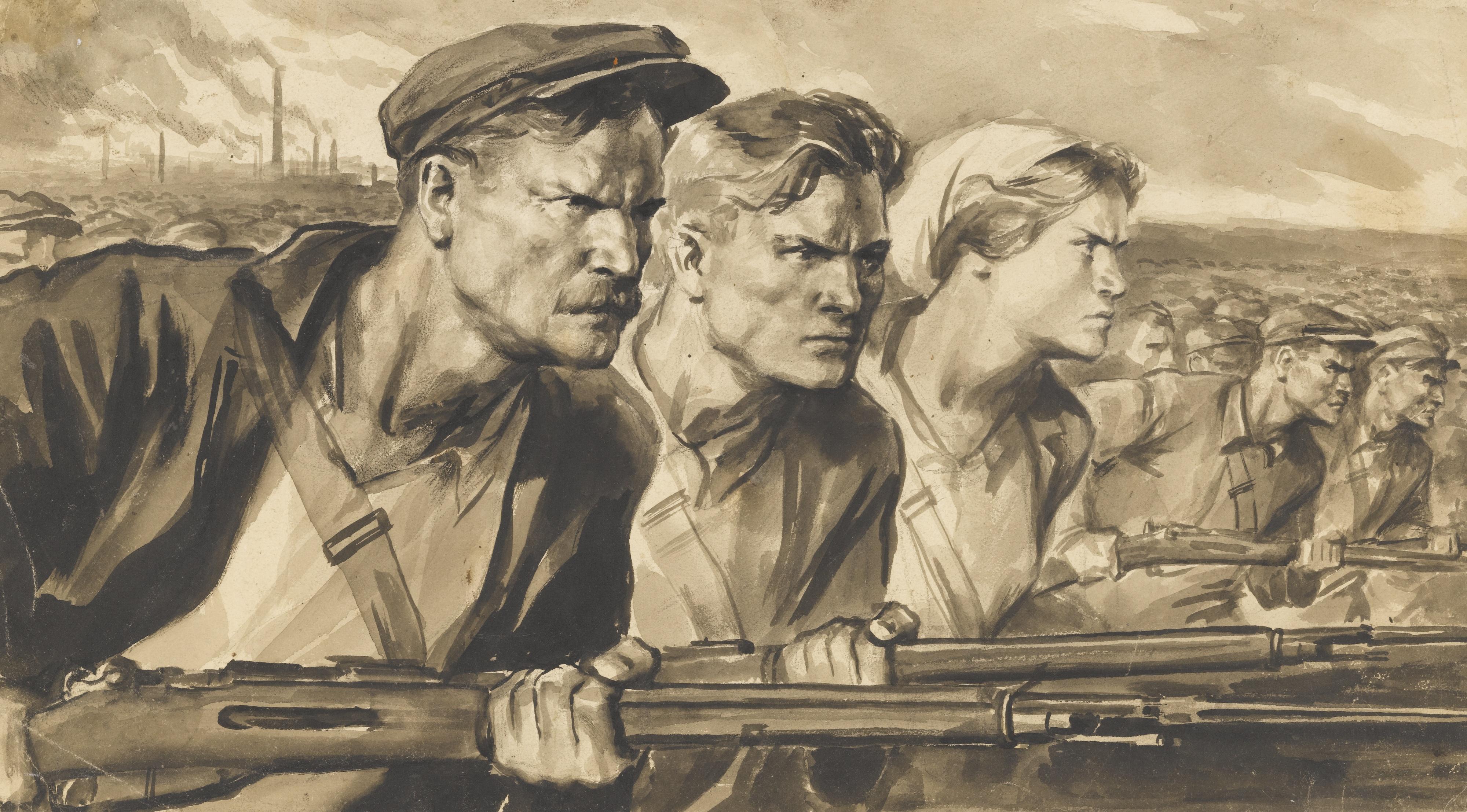 Vladimir Alexandrovich Serov - Design For A Soviet Poster