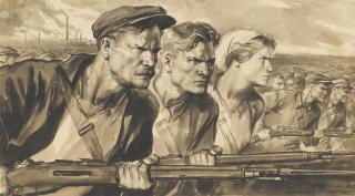 Vladimir Alexandrovich Serov - Design For A Soviet Poster