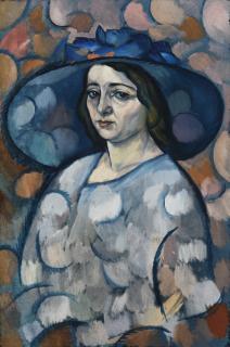 Vladimir Davidovich Baranov-Rossine - Lady In A Blue Hat