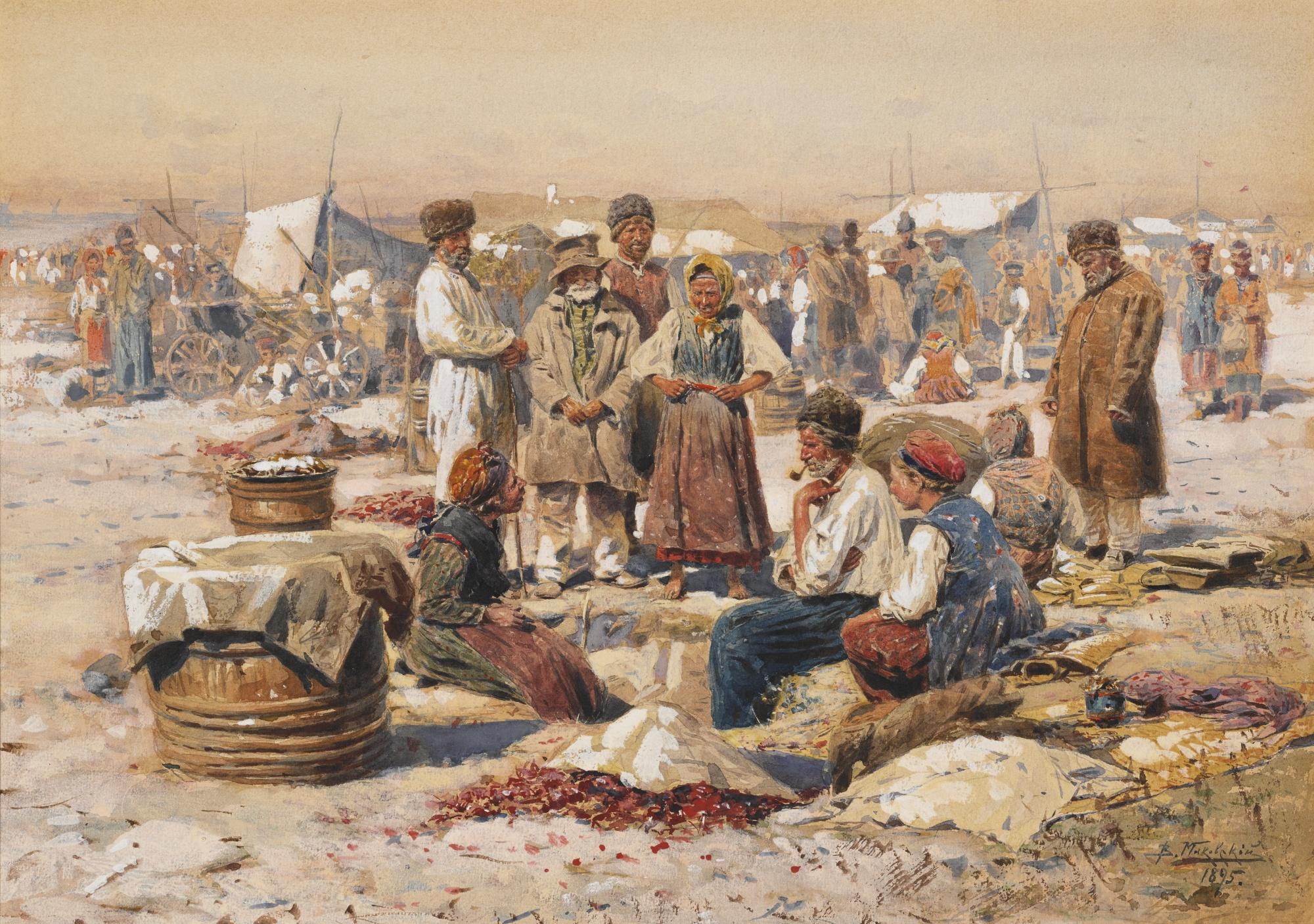 Vladimir Egorovich Makovsky - A Country Market