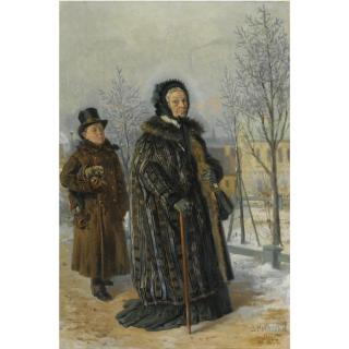 Vladimir Egorovich Makovsky - A Winter\'S Walk