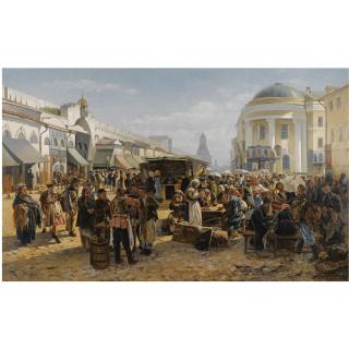 Vladimir Egorovich Makovsky - The Rag Market In Moscow