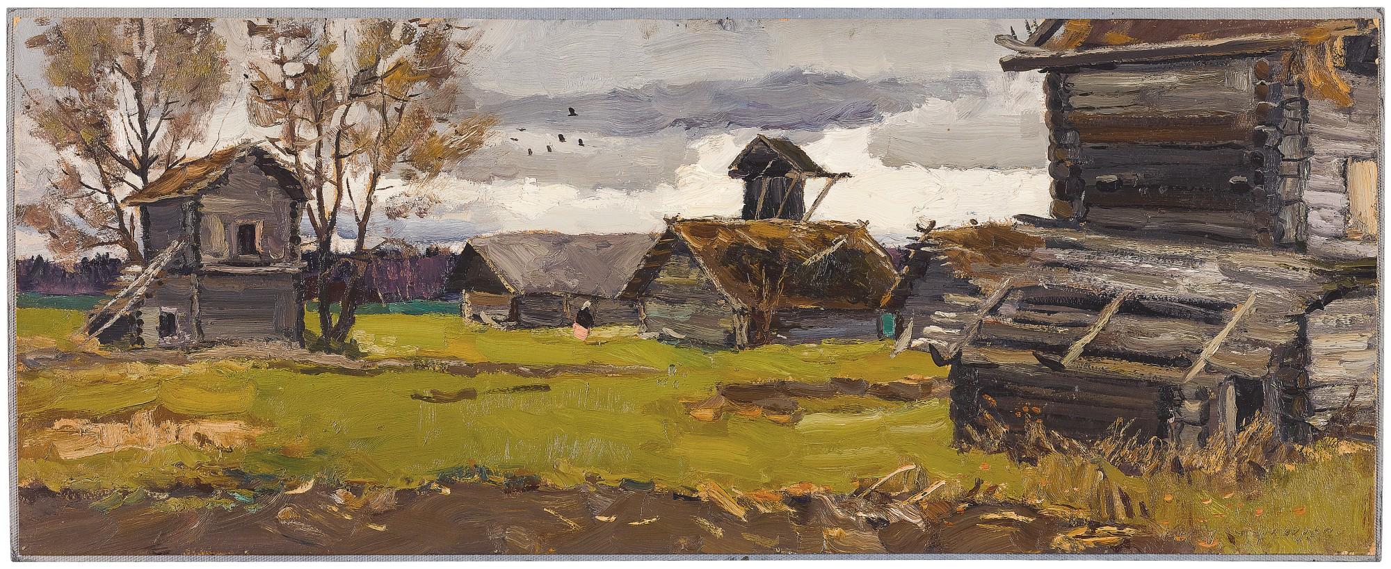 Vladimir Fedorovich Stozharov - Grigorkovo, Study With Windmill And Drying Barns