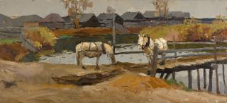 Vladimir Fedorovich Stozharov - Study with White Horses