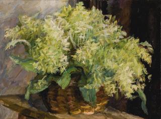 Vladimir Grigorievich Weisberg - White Violets In A Basket