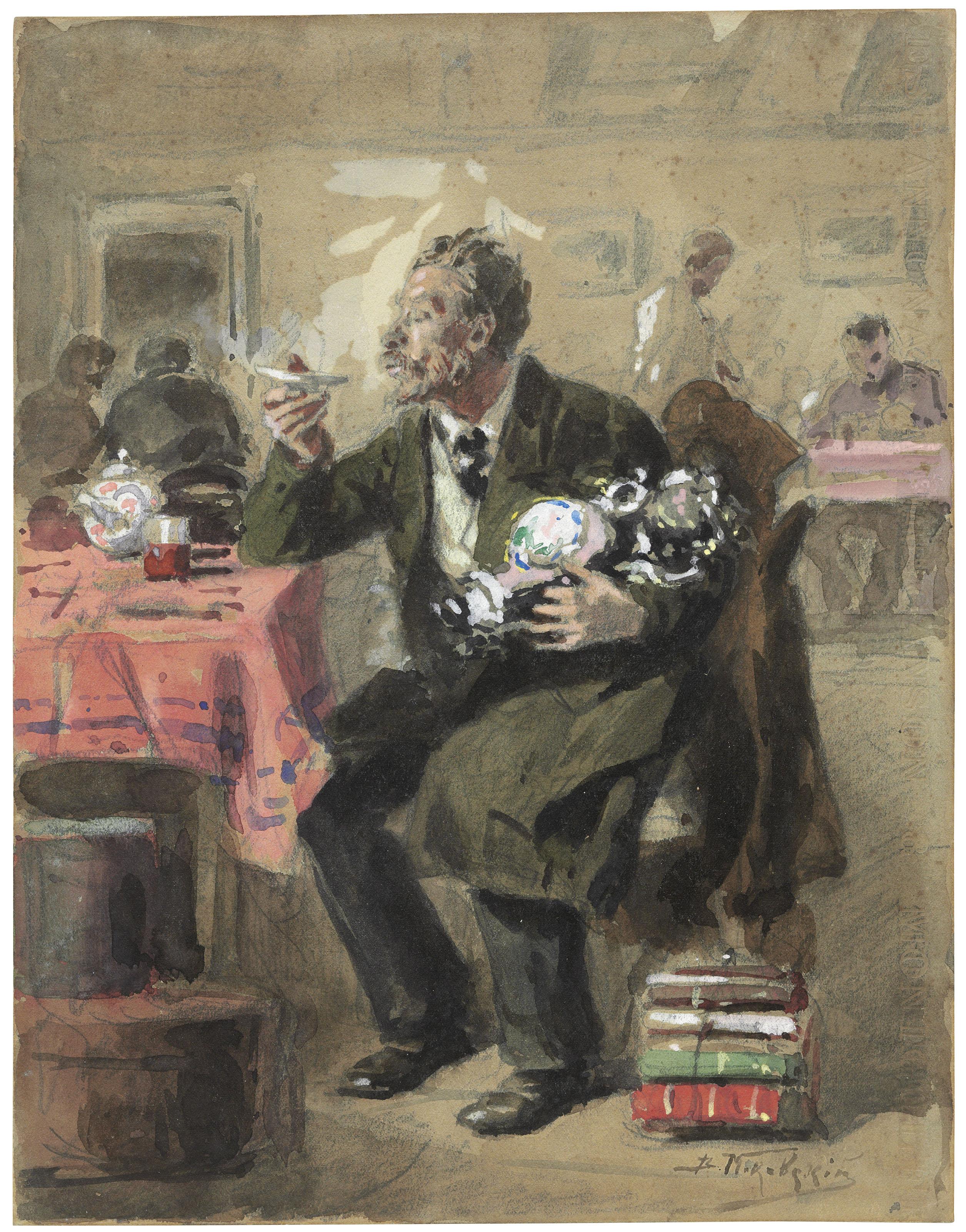 Vladimir Makovsky - Tea drinking