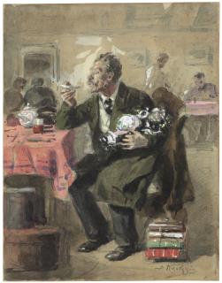 Vladimir Makovsky - Tea drinking