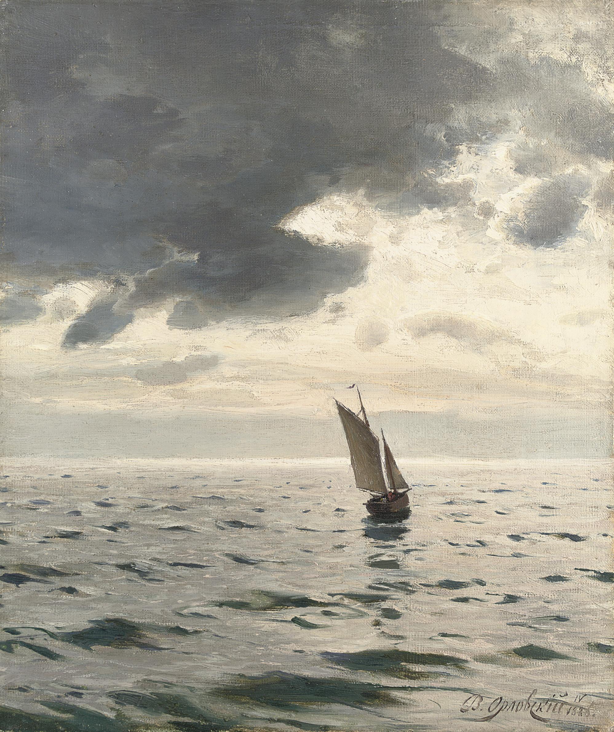 Vladimir Orlovskii - Dora. Sailing at dusk