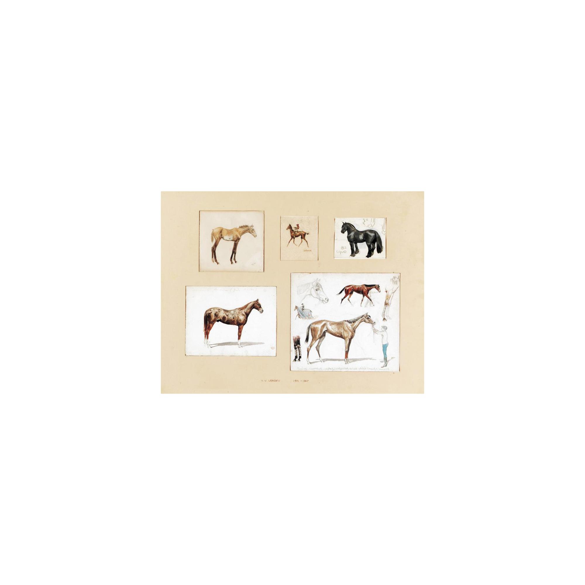 Vladimir Vassilyevich Lebedev - Studies Of  Horses