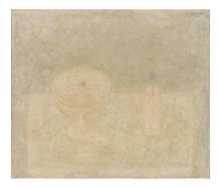 Vladimir Weisberg - Nature morte au vase et fleur en pot/ Still life with vase and flower in jar