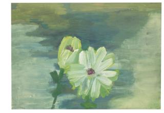 Vladimir Yakovlev - Purple flower; and Two white flowers