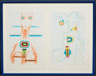 Vladimir Yankilevsky - Deux dessins au feutre/ Two felt pen drawings, 1973