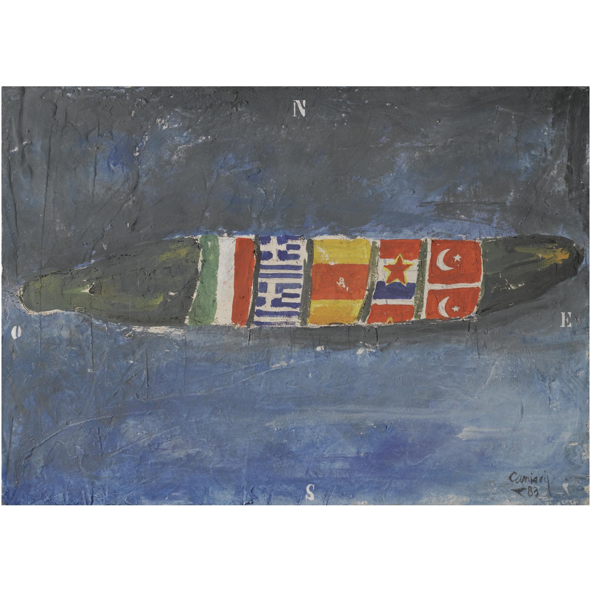 Vlassis Caniaris - Greek cucumber Wrapped In Flags