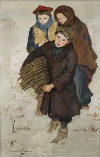 Vlastimil Hoffman Ou Hofmann - Retour De Forêt, Un Jour D\'Hivervlastimil Hofman ; Coming Back Form The Forest, A Winter Day ; Signed And Dated 1921 Lower Left ; Oil On Canvas