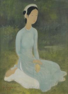 Vu Cao Dam - Jeune Fille En Bleu (Young Lady In Blue)