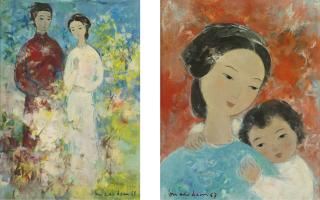 Vu Cao Dam - Le Jeune Couple And Maternité: Two Paintings