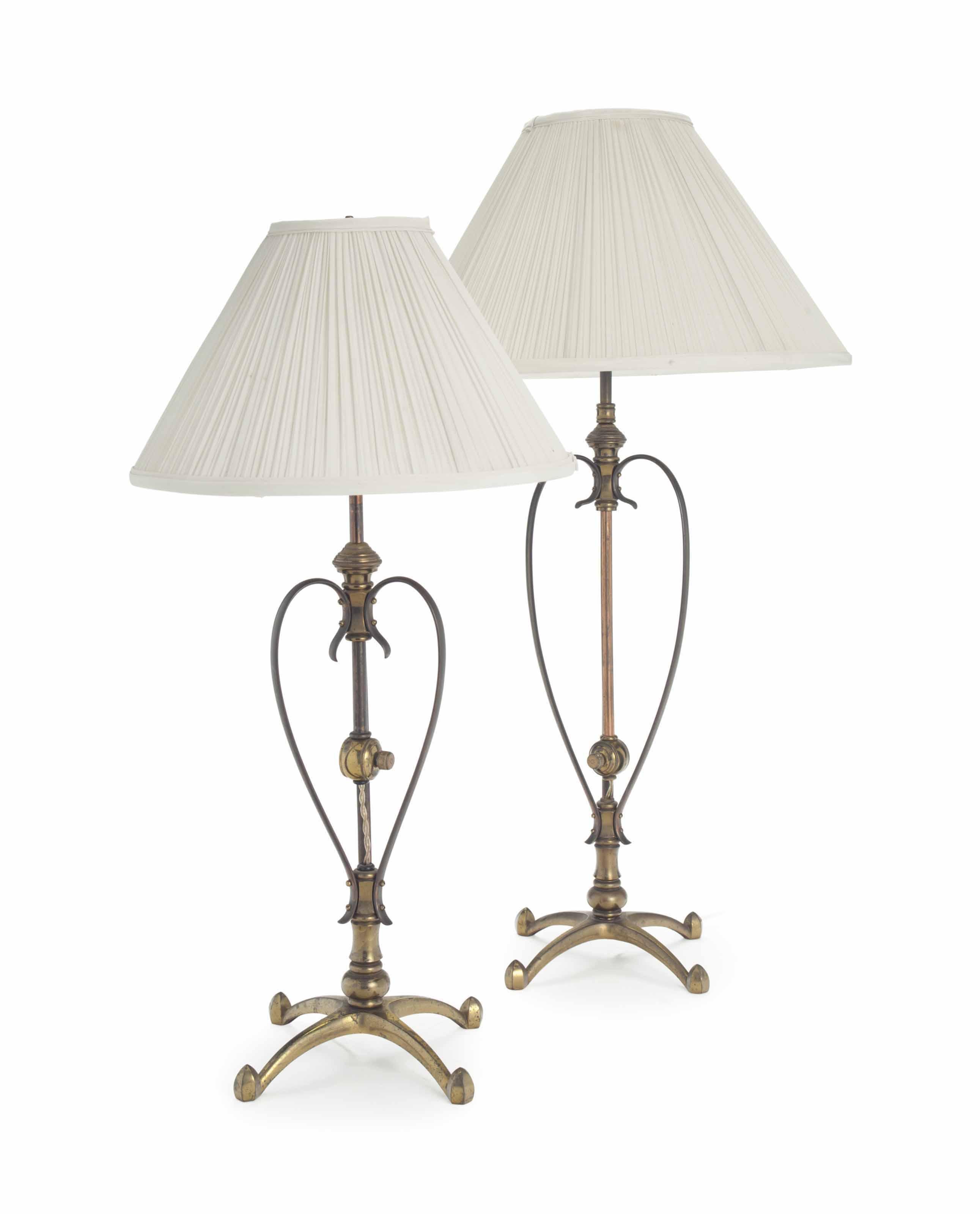 W.A.S. Benson - TWO TABLE LAMPS, CIRCA 1890