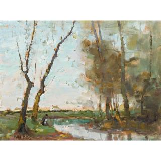 W. B. McInnes - Australian Figure Seated By A River