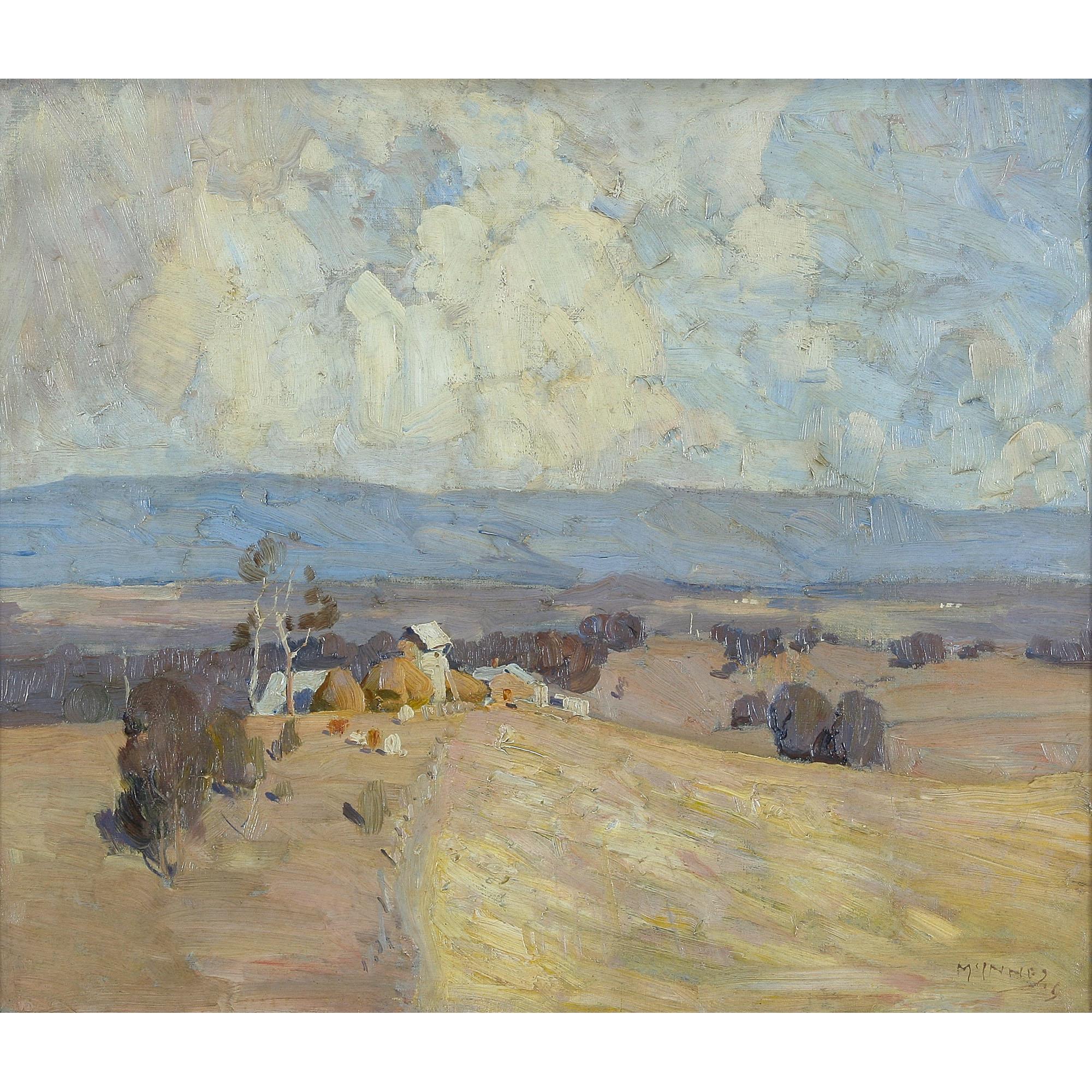 W. B. Mcinnes - Australian Landscape Overlooking The Farmyard 