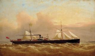 W.D. Penny - The Steamer Port De Rouen In Choppy Seas Off Dieppe