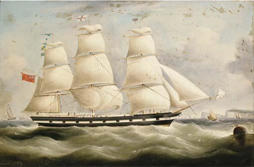 W. Webb - A three-master hove-to and waiting for the pilot, in the Channel