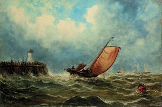 W. Wilson - Running Out Of Harbour In A Stiff Breeze