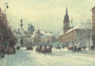 Wadislaw T. Chmielinski - A Warsaw Street In Winter
