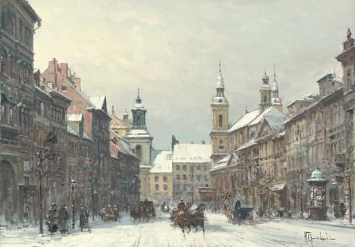 Wadislaw T. Chmielinski - A Winter Street In Warsaw